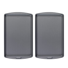 GoodCook Everday Nonstick Carbon Steel 17 x 11 Baking Sheet Set 2 Pack - Medium Sized Carbon Steel Cooking Pans Bakeware Set Cookie Sheets for Ba