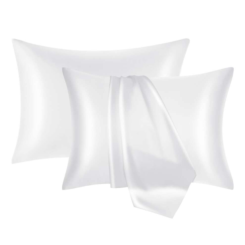 Nolrdr - Juego De 2 Fundas De Almohada De Seda Morera Para Cabello Y Piel, Con Cremallera Oculta En Ambos Lados, 19 Momme, Suaves Y Transpirables-image