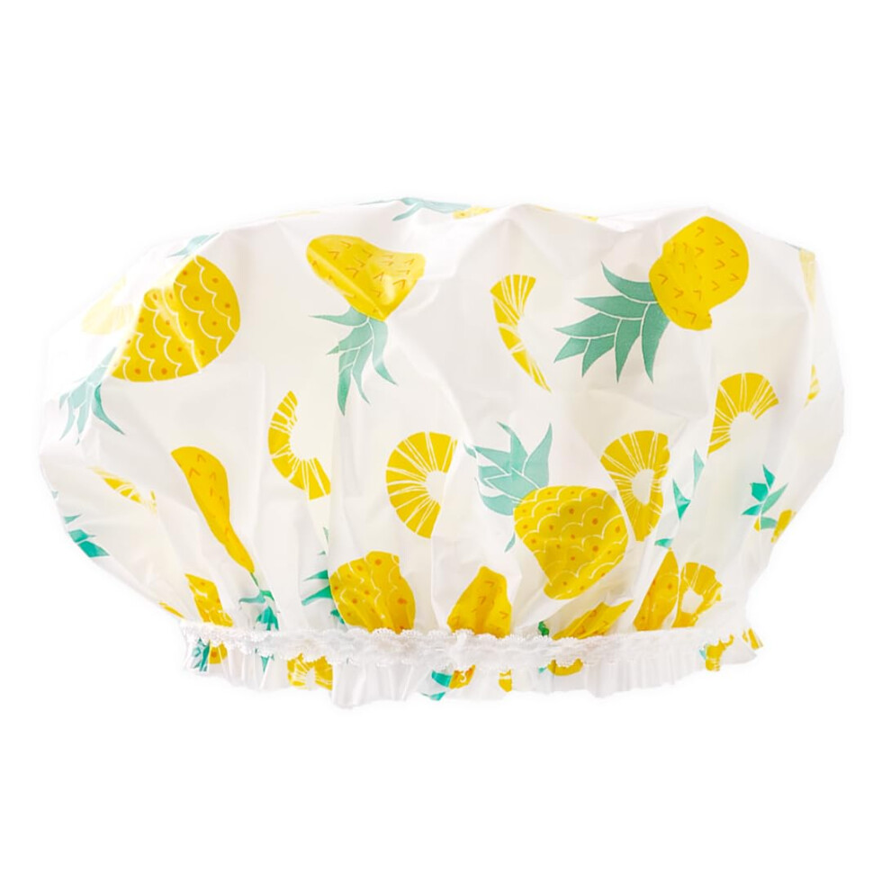 Betty Dain Reusable Vinyl Shower Cap & Bath Cap Frosted Peva Elastic Stretch Hem. Multi-Use Waterproof Stretchy Hair Cap For All Hair Lengths - Be A Fineapple S