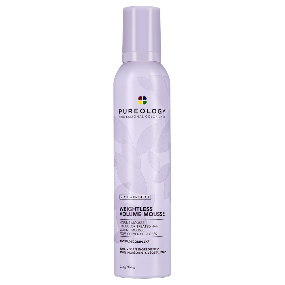 Pureology Style + Protect Weightless Volume Mousse | For Fine  Color-Treated Hair | Lightweight  Volumizing Mousse | Sulfate-Free | Vegan | Updated Pa