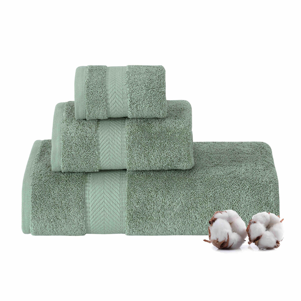 TEXTILOM Ensemble de 3 serviettes de bain 100 % coton turc, serviettes de bain de luxe pour salle de bain, douces et absorbantes (1 serviette de