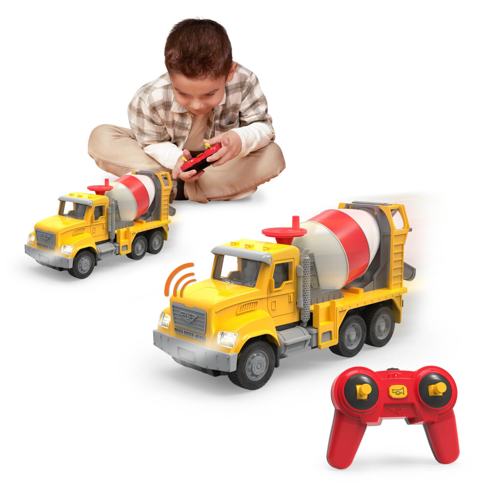 y en ciment avec tlcommande - Toy Construction Vehicle for Kids - Lights and Sons - Pices mobiles - enfants 3 ans + - R / C Micro Cement Truck