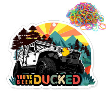 FELYC You've Been Ducked Duck Tags Ducking Game Cards 50 Pack 3.5 x 2.5 inches Business Card Size Duck Tag With Hole and Rubber Bands (White Car
