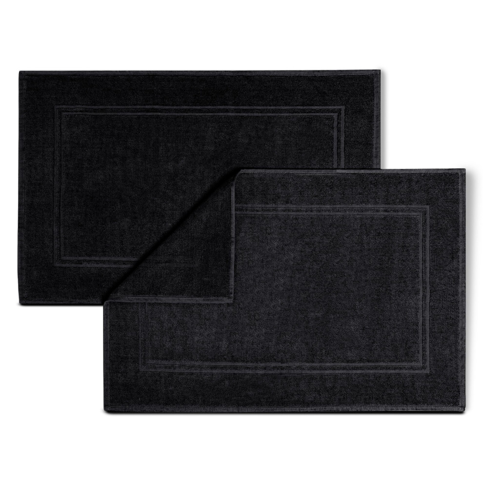 Lot de 2 tapis de bain 100 % coton Tens Towels 50 x 81 cm (pas un tapis de salle de bain) Serviettes de sol de qualité hôtelière super absorbante