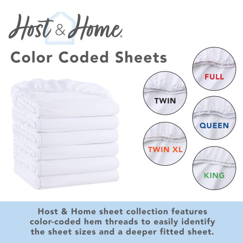 Arkwright Bulk Full Fitted Sheets - Pack of 6 - Soft Brushed Microfiber Hypoallergenic Bottom Sheet Only with Deep Pocket Bedding Essentials for 2