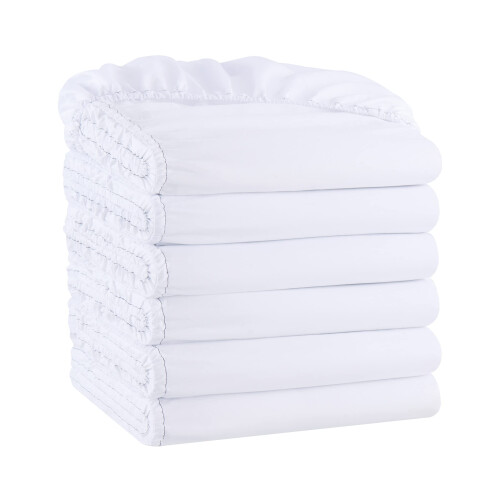 Arkwright Bulk Full Fitted Sheets - Pack of 6 - Soft Brushed Microfiber Hypoallergenic Bottom Sheet Only with Deep Pocket Bedding Essentials for