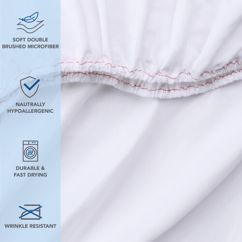 Arkwright Bulk Full Fitted Sheets - Pack of 6 - Soft Brushed Microfiber Hypoallergenic Bottom Sheet Only with Deep Pocket Bedding Essentials for 1
