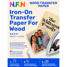Papel de transferencia t   rmica imprimible para planchar NuFun Activities para madera, 5 hojas de 8,5 x 11 pulgadas, duradero, de calidad profesio
