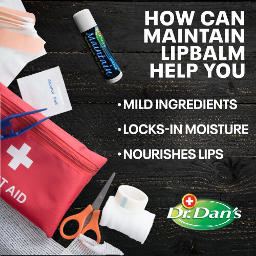 Baby Dan Balsamo Labbra Dr. Dan's Maintain - Ideale per Cortibalm, Ingredienti Leggeri, Cera d'Api, Vitamina E per Labbra Morbide 2