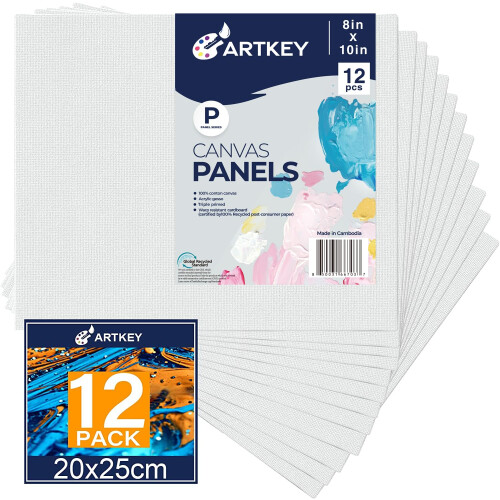 Telas de arte para pintar 8x10 polegadas 12 pacote 10 oz Primado 100% algod   o branco Blank Latar Boards Art Paint Pain   is