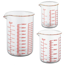 Magas boroszilikt veg mropohr kszlet - V alak kifoly 250 ml (8OZ) 500 ml (16OZ) s 1000 ml (32OZ) veg mropohr konyhba vagy tterembe Knny