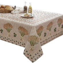 Home Bargains Plus Rechthoekige Tafelkleed, 60 x 84 Inch, Tarwe en Olijven Print