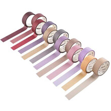 YUBBAEX 12 Rolls Washi Tape Set Natural Color Decorative Tapes for Arts DIY Crafts Journals Planners Scrapbook Wrapping Wide -Salty Morandi- (Mo