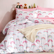 Conjunto de Edredão Arco-Íris SLEEP ZONE para Crianças - Super Macio e Bonito, 2 Peças, Todas as Estações