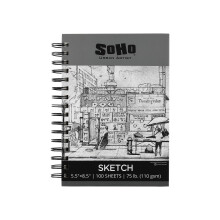 Soho Urban Artist Schetsboek (75lb/110gsm), 100 Vellen Spiral Gebonden voor Kunstenaars