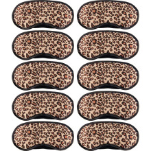 10 Pack Sleep Mask Leopard Masks Oeil Masks Cover pour dormir Shift Shift Work Sies Travel Pouch Night Bounked Roll Airplane relaxing Couverture