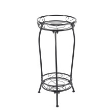 Kavlium 2 pack usine stand interieur exterieur grand noir metal met rouille stable plante stable stands 2 27,1 pouces rack de plante multiple pou