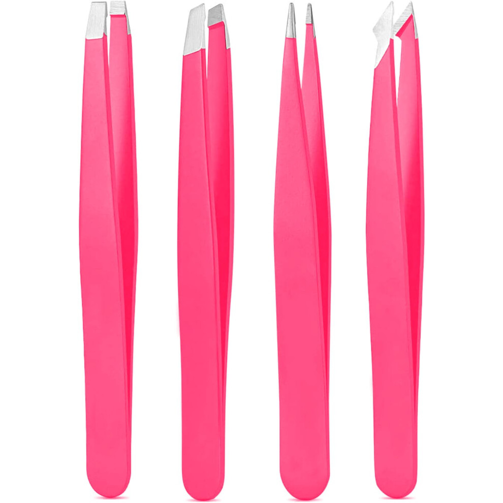 Derlaier Tweezers Set High Precision Stainless Steel Eyebrow Tweezers For Facial Hair Inward Growing Hair And Splinter Remover Kit Suitable For Women And Me