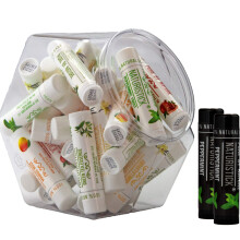 32-Pack Lip Balm in Bulk by Naturistick. Assorted Scents. 100% Natural Ingredients. Includes Mini Display Fishbowl. Best Beeswax Chapstick for Dry C