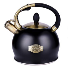 Chaleira SUSTEAS em Aço Inoxidável com Apito - Teapot com Cabo Ergonômico e Toque Frio, Inclui 1 Luva de Silicone