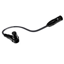 Cable xlr equilibre male a angle droit femelle - 5 pieds noirs - connecteur de microphone a 3 broches pro pour interface audio de haut-parleurs a