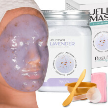 BRUN Peel-Off Lavender Jelly Mask for Face Care - A 23 fl oz Rubber Mask Jar for 30 to 35 Treatments - A Skin Care Moisturizing Gel Mask of Spa Set f
