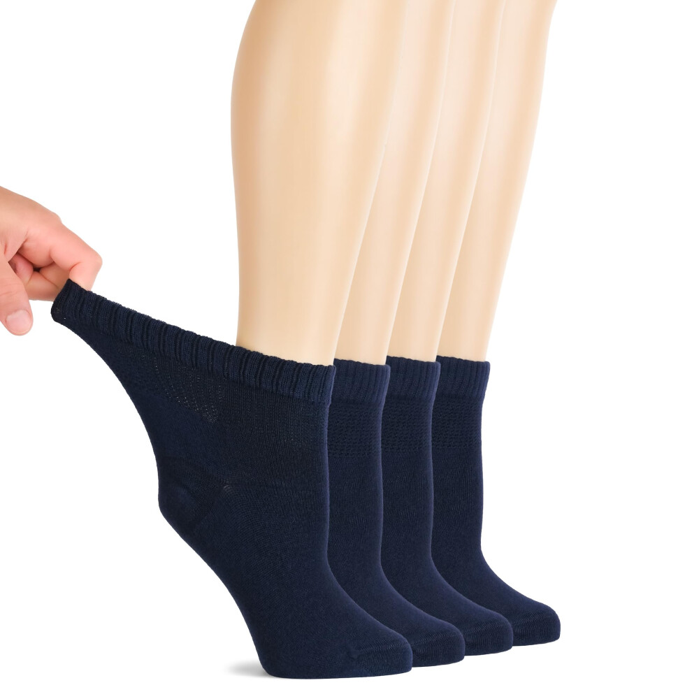 Hugh Ugoli Diabetikersocken Fur Damen, Superweich Und Dunn, Viskose Aus Bambus, S Ckchen, Breit Und Locker, Nicht Einschnurend, Nahtlose Zehenpar-image