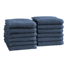 Asciugamani Great Bay Home Navy - Confezione da 12 pezzi 100% cotone 13x13 - Asciugamani assorbenti, ad asciugatura rapida e resistenti per il ba