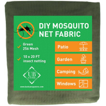Green DIY Mosquito Net Fabric | 10x20 FT Netting | Insect Cover for Garden Patio Outdoor & Windows | Multiple Sizes in Black White & Green | Raised