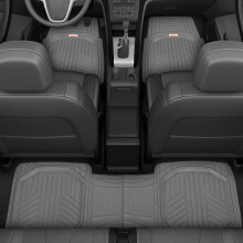 Motor Trend FlexToughXL vloermatten voor auto's Volledige set rubberen autovloermatten voor alle weersomstandigheden, waterdichte, robuuste automatte