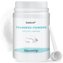 Adhesivo termofusible de transferencia digital Godora DTF en polvo blanco, 907 g/32 oz. Pretratamiento DTF para todas las impresoras DTF y DTG. A