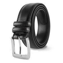 Prospero Comfort - Volledig leren kleding- en werkriemen voor heren Echt lederen riem voor heren Dubbel gestikte herenriemen voor casual en formele k