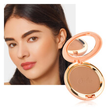Oulac Matte Bronzer Powder Face Makeup with Mirror - Natural SunKissed Bronzer Look Highly Pigmented Cream Bronzer Long Lasting Glow Easy to Blend
