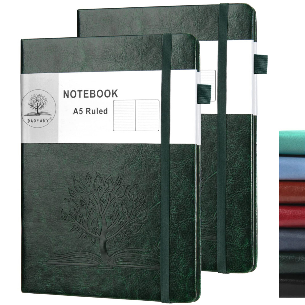 Daofary 2Pack Lined Journal Notebook with Pen Holder-A5 Leather Journal Notebooks with 160 Pages 100gsm Thick Paper  Writing Hardcover Notebook for Wo-image-OPC-PGGBNPK-NEW