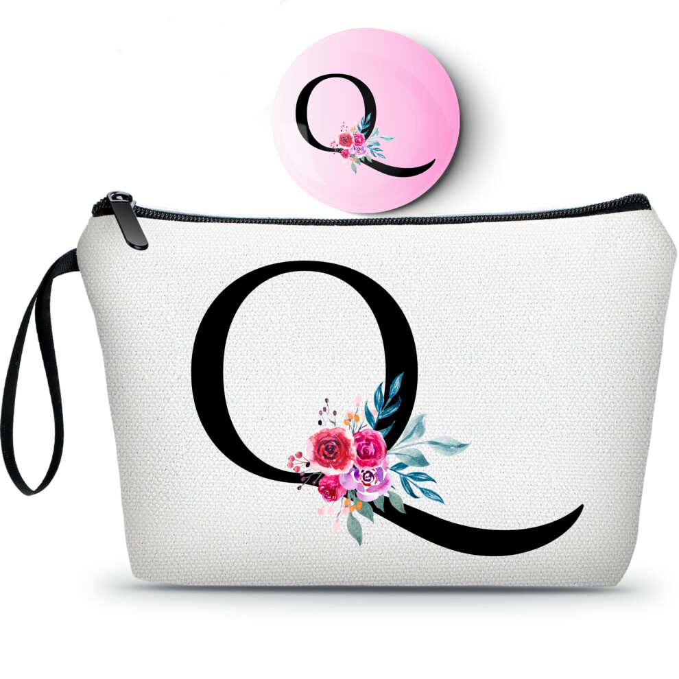 Ariosey Personalized Gifts Presents For Women Gift For Mom Initial Makeup Bag Mom Gifts Birthday Gifts For Women Friends Cosmetic Bag With Mirror Wome