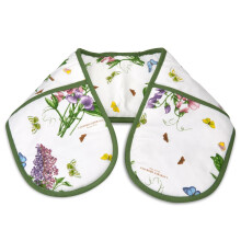 Pimpernel Botanic Garden Double Oven Gloves - Floral Design Oven Mitts for Cooking Baking Grilling - 100% Durable Cotton Machine Washable Must-Hav