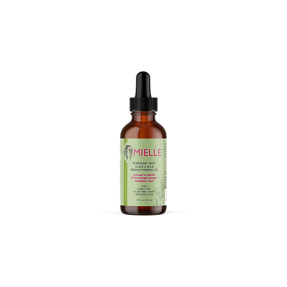Mielle Organics Rosemary Mint Scalp & Hair Strengthening Oil With Biotin & Essential Oils  Nourishing Treatment for Split Ends and Dry Scalp for All H