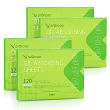 Oil Absorbing Sheets with Bamboo Charcoal - 4 Pack (480 sheets) Oil Blotting Sheets For Face 20% More Makeup Friendly High-performance Handy Fac