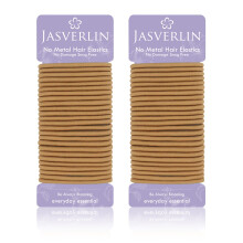 JASVERLIN Keine Metall-Haargummis Braune Elastikbänder Nylon für Frauen Mädchen 50 Stück
