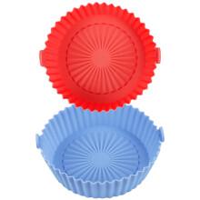 2 stuks luchtfriteuse siliconen voeringen mand rond van toepassing op 1-3,5 QT Airfryer luchtfriteuse siliconen pot kom herbruikbare bakplaat kookove