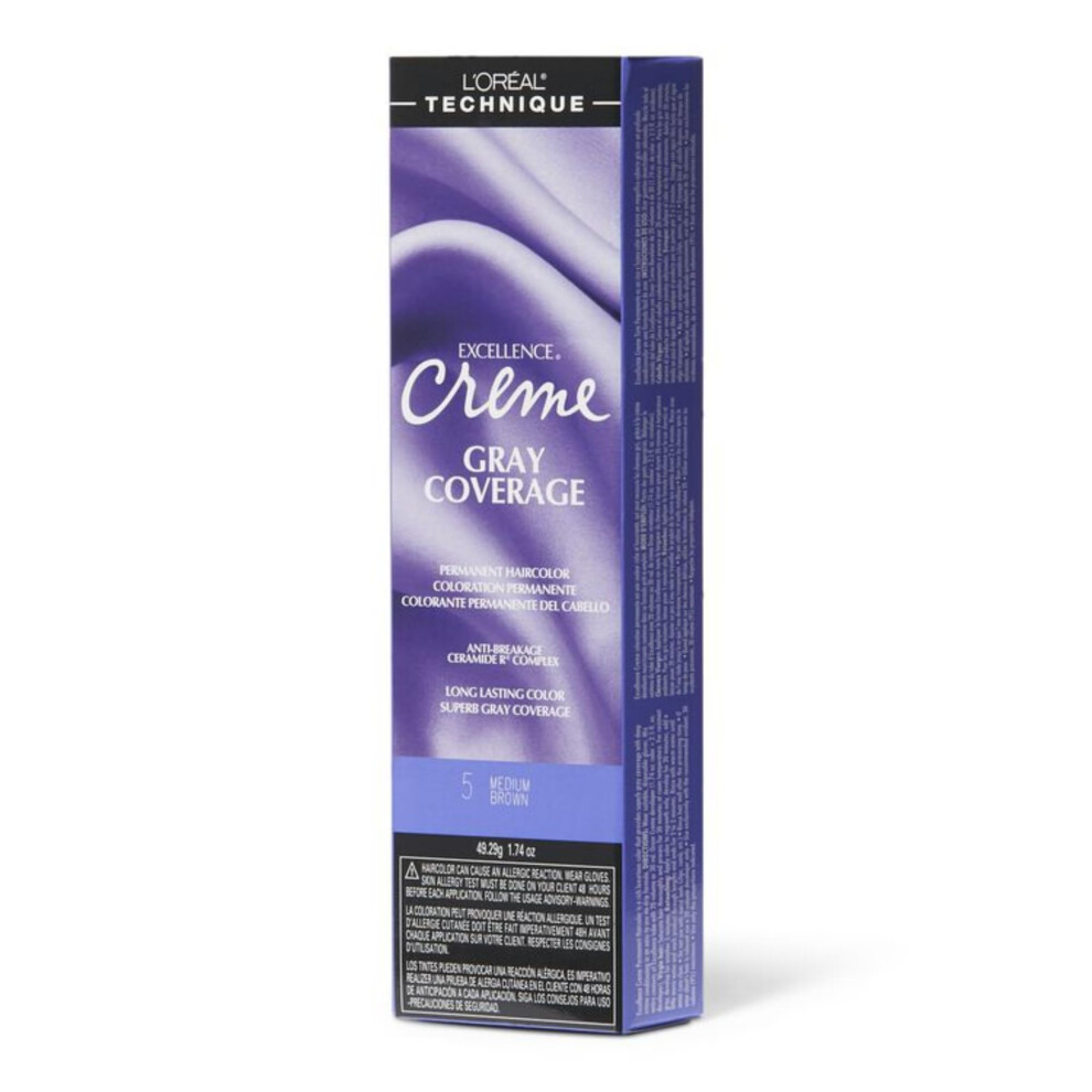 L'Or?al Technique Excellence Crme Permanent Hair Color | Long-Lasting Hair Dye | Rich Formula with No-Drip Application | Superb Gray Coverage | For Al