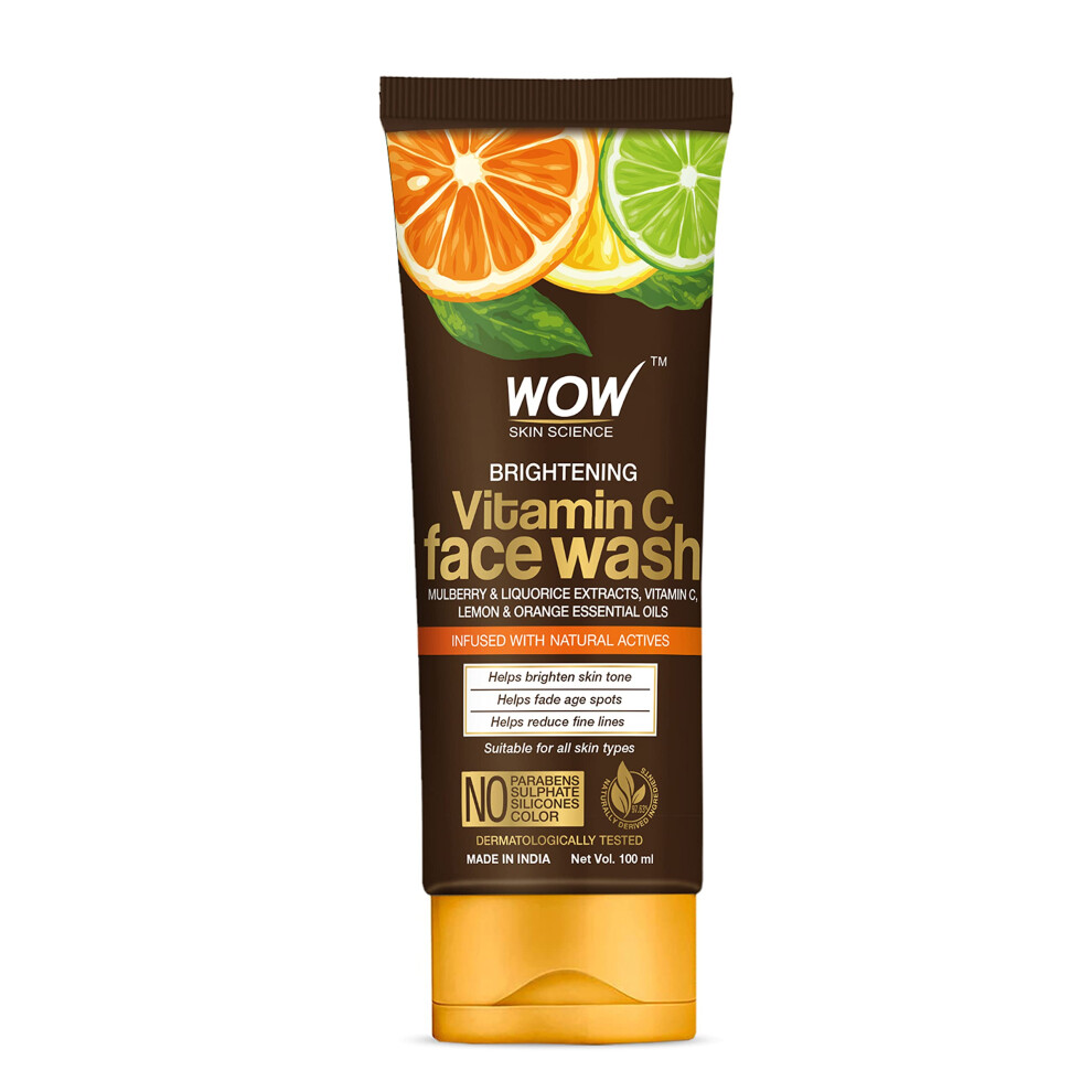 Osta Wow Wow Skin Science Vitamin C Face Wash - Deep Cleanser For Dry Oily Sensitive Skin & Acne Pore Minimizer Exfoliating Daily Facial Wash - Sulfate Par