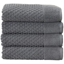 Toalhas de Banho Cinza Escuro - 100% Algodão 4 Pacote 54x27