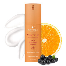 PLANTIFIQUE Vitamin C Face Serum Anti Aging Massage with Peptides Collagen Korean Skin Care Face Moisturizer - Dark Spot Vitamin C Serum Even Skin