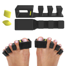 APEX Adjustable Toe Separators - Over 50% Thicker & More Durable - Doctor Recommended - Stretches to Fit - 4 Pack Adjustable Bundle (1 Pair Size
