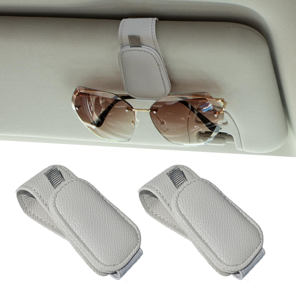 Yuoyar 2 Packs Magnetic Sunglass Holder For Car Visor - Sunglasses Clip For Car Visor Universal Fit For Different Size Eyeglasses - Convenient Interio Black 676351256139