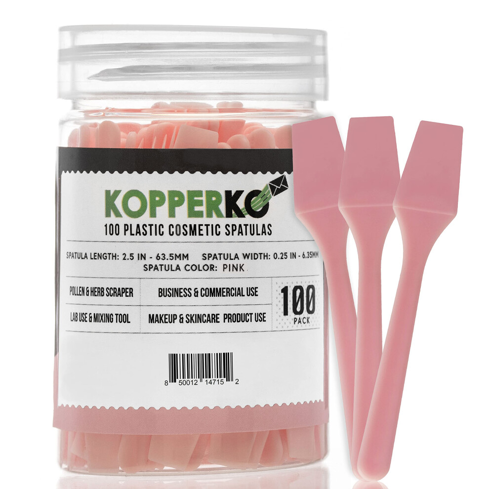 Kopperko Cream 100 Pack 2.5 Inch Cosmetic Spatulas - Small Plastic Spatula For S Crafts - Makeup Multipurpose Mini Applicator For Mixing Skinca