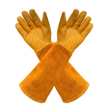 Gardens Leather Gardening Gloves for Women and Men | Thorn and Cut Proof Garden Work Gloves with Long Heavy Duty Gauntlet | Suitable For Thorny Bushes
