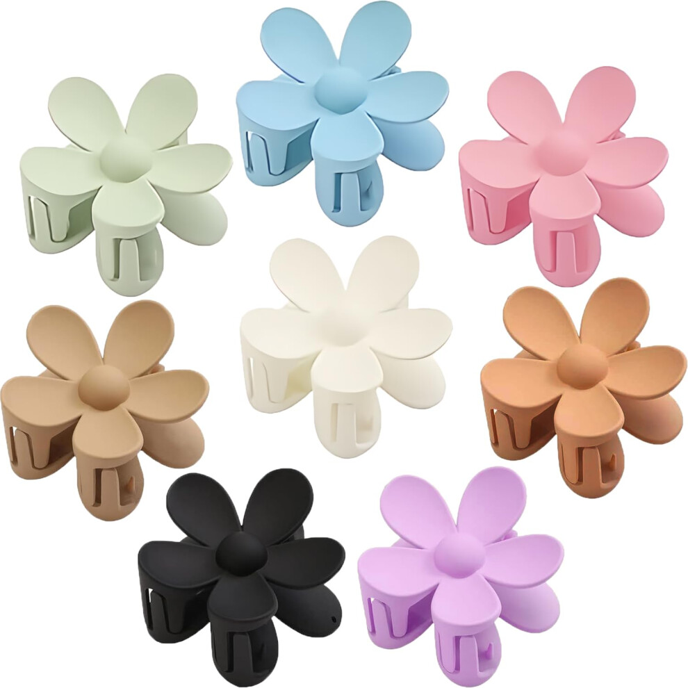 Pinzas Para El Cabello Para Mujeres, 8 Piezas, Pinzas Grandes Con Flores Para El Cabello, Para Cabello Grueso Y Fino, Bonitas Y Grandes, Para Ni-image