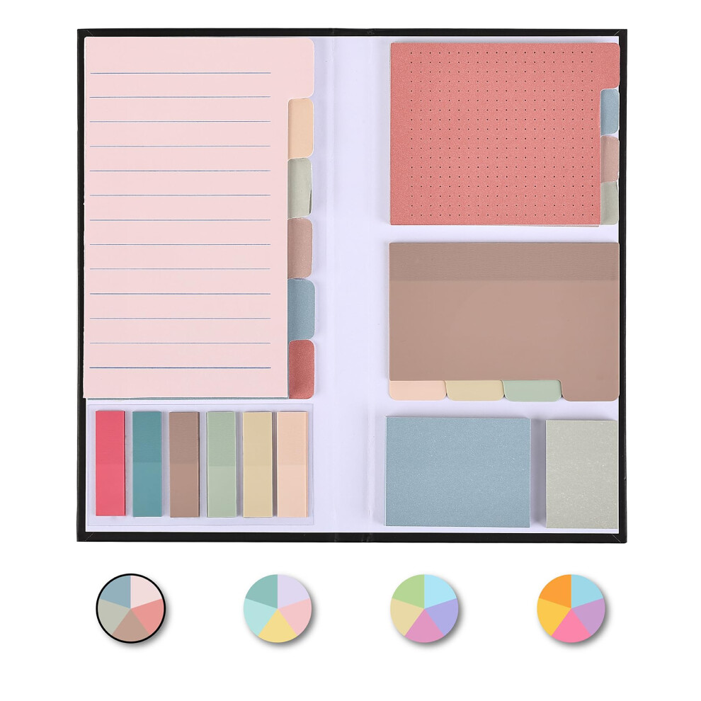 Mr. Pen - Sticky Note Set 410 Pack Vintage Kleuren Transparante Sticky Notes Tabs Verdeler Sticky Notes Doorschijnende Sticky Notes Planner Stick-image